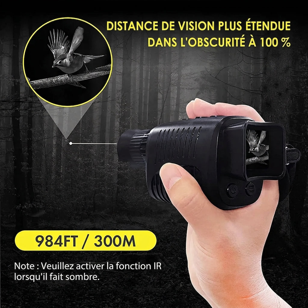 Monoculaire Vision Nocturne 1080P, Usage Jour/Nuit