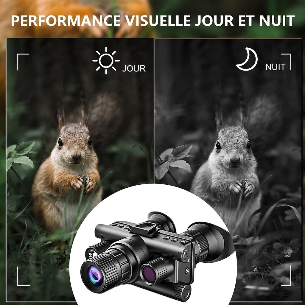 Jumelles Vision Nocturne 4K, Casque & Zoom 8x