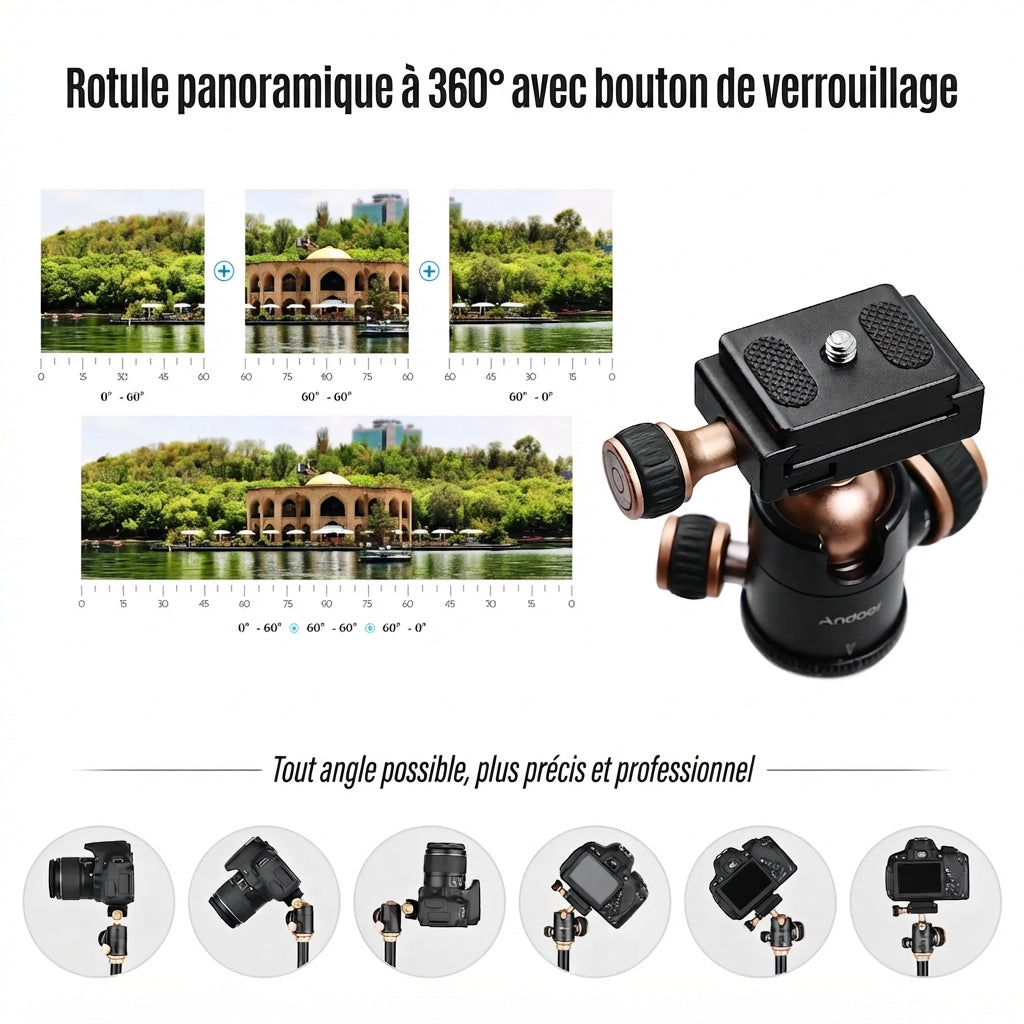 Trépied Photo Professionnel, Rotule Panoramique