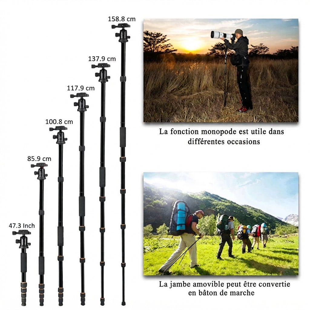 Trépied Photo & Téléphone, Portable Voyage