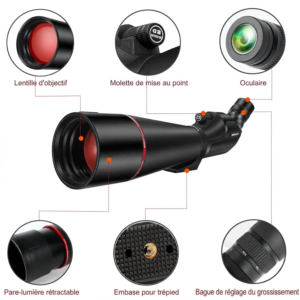 Télescope 25-75x80, Avec Trépied & BAK4
