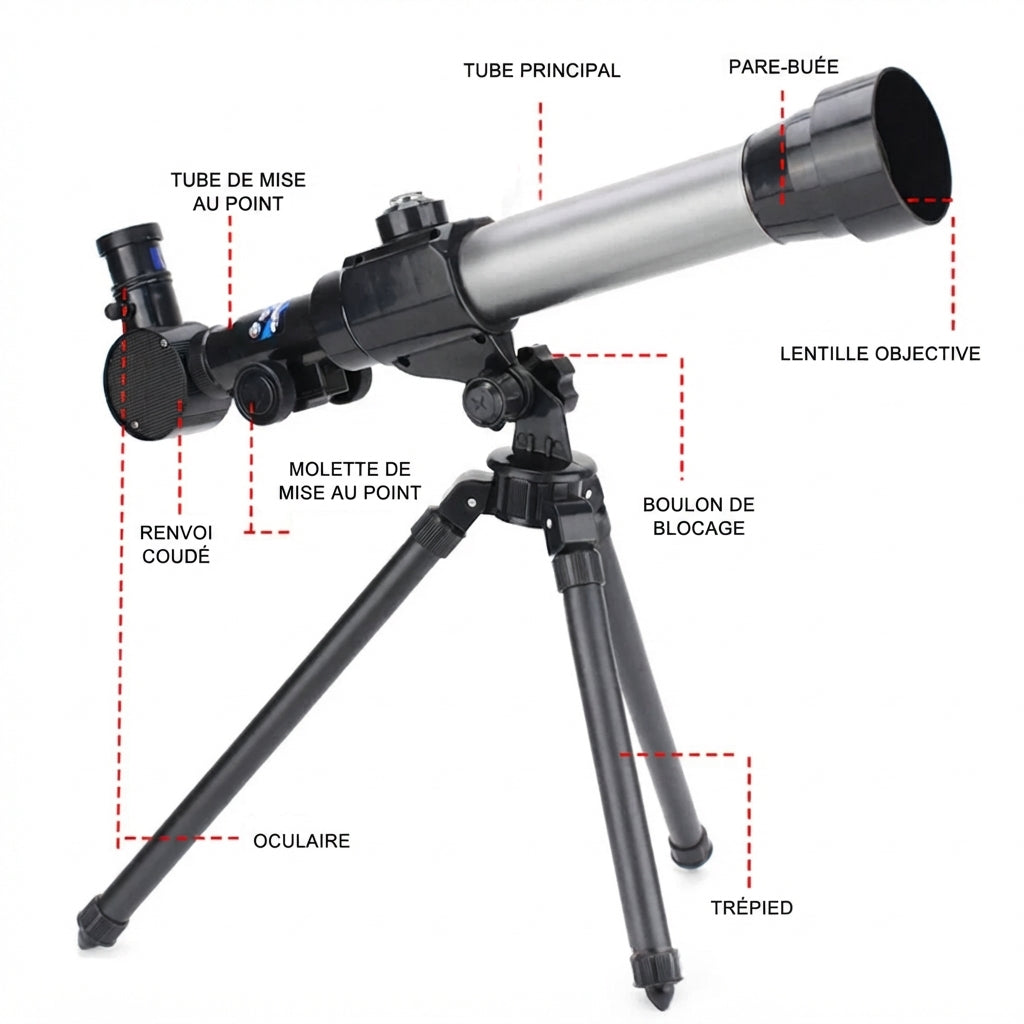 Télescope Astronomique Enfant, 20x/30x/40x