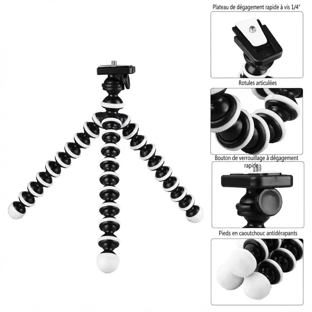 Trépied Flexible Pieuvre, Smartphone & DSLR