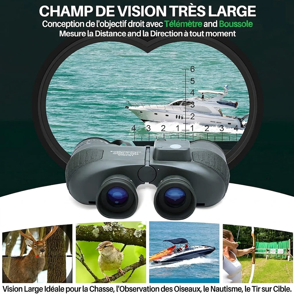 Jumelles Marine 10x50, Boussole & Télémètre
