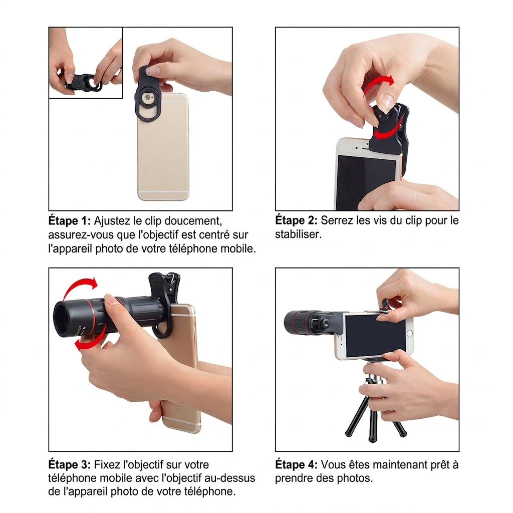 Longue-Vue 18x25, Objectif Téléphoto pour Smartphone