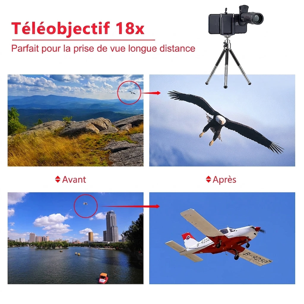 Longue-Vue 18x25, Objectif Téléphoto pour Smartphone