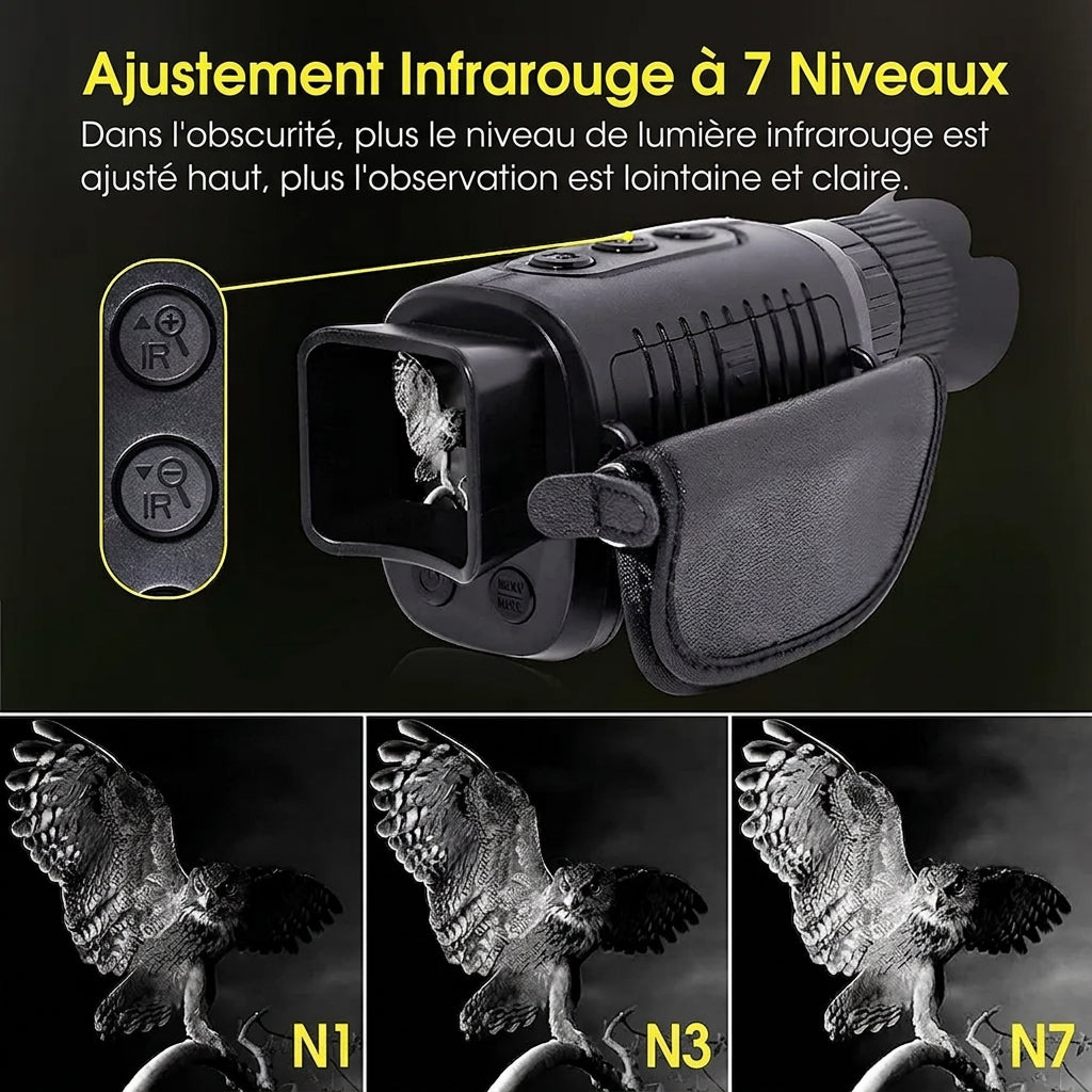 Monoculaire Vision Nocturne 1080P, Usage Jour/Nuit