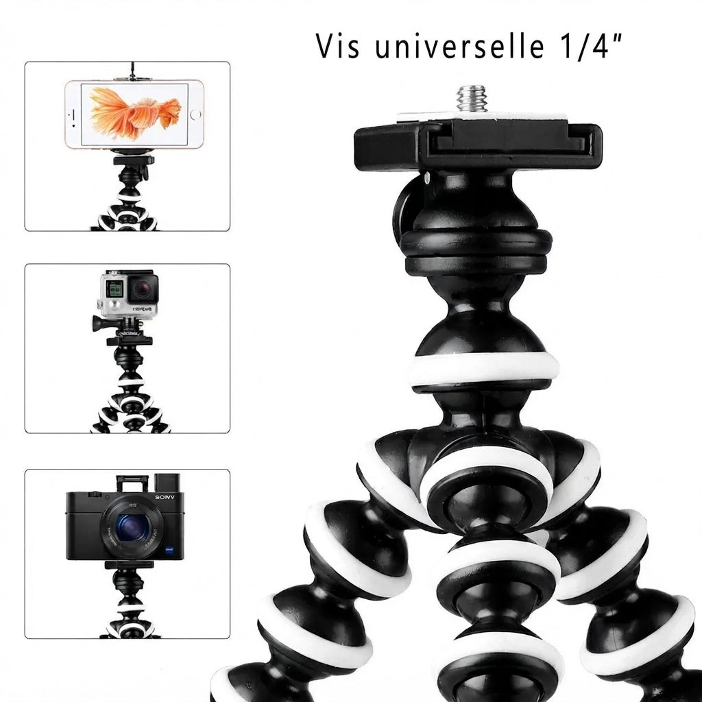 Trépied Flexible Pieuvre, Smartphone & DSLR