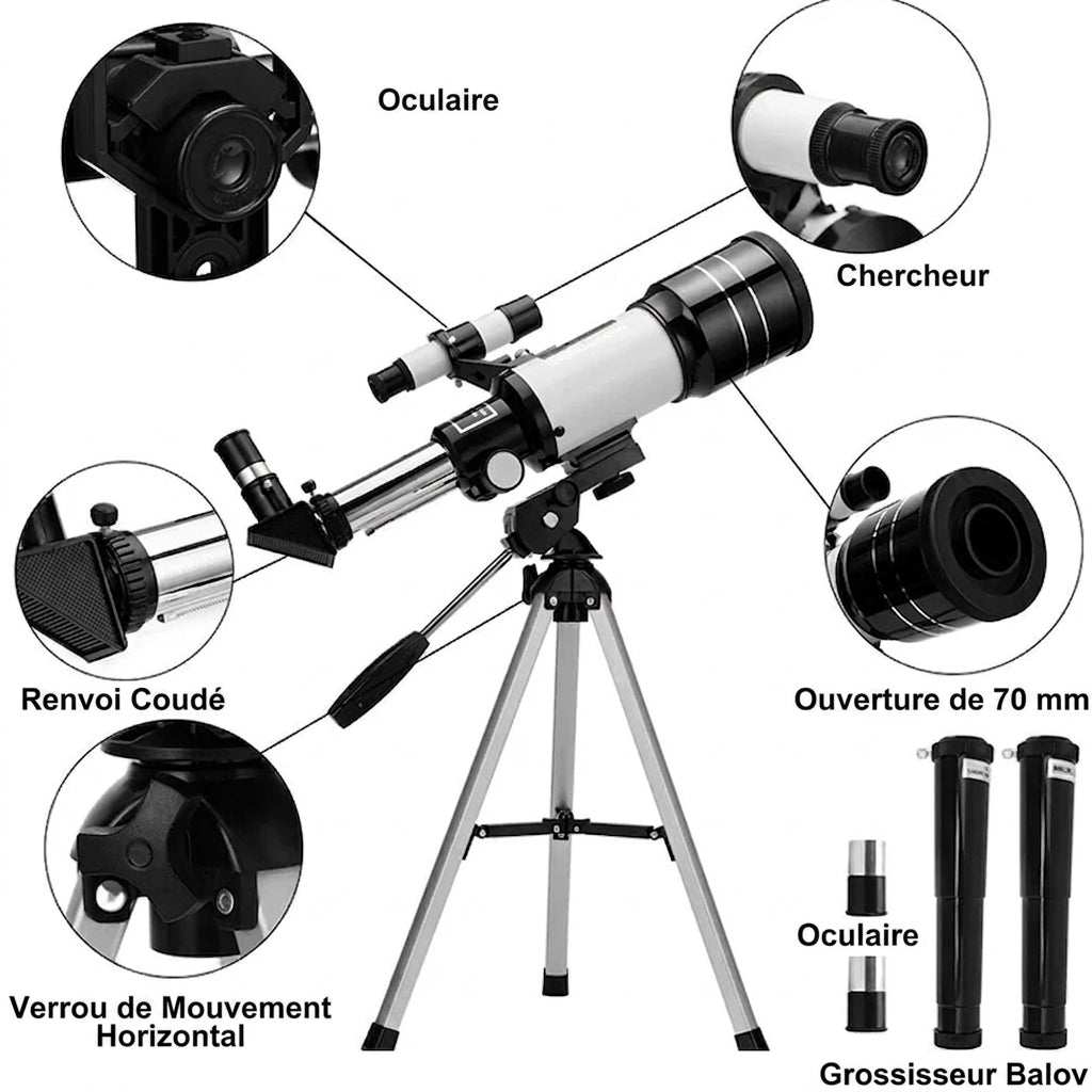 Longue Vue Astronomique 150x, Observation Lune & Étoiles