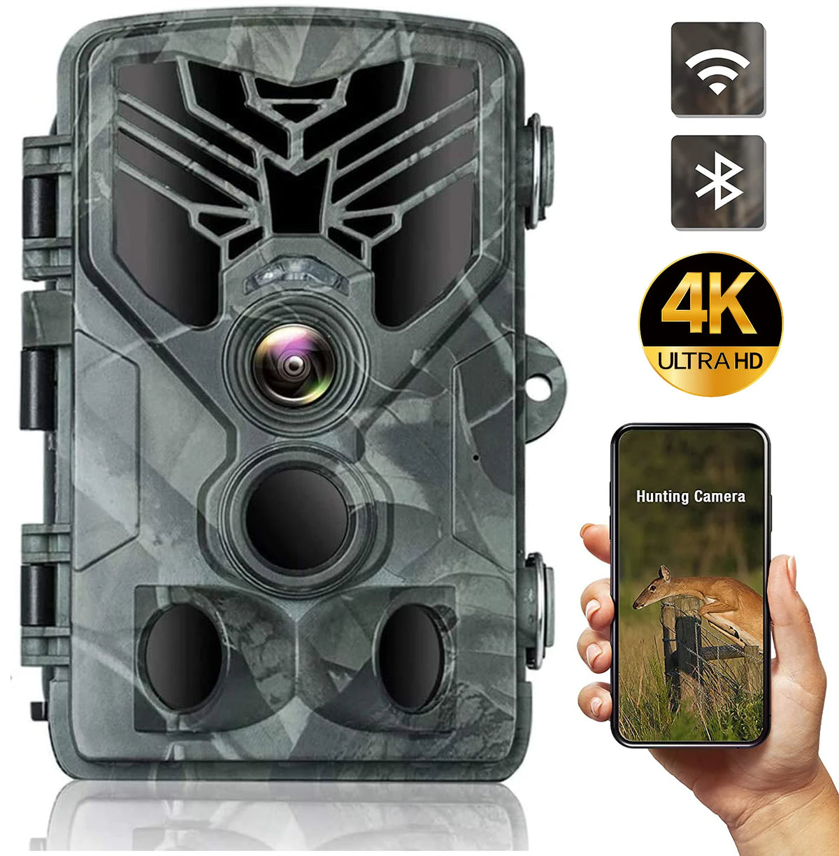 Caméra De Chasse WiFi 4K Vision Nocturne
