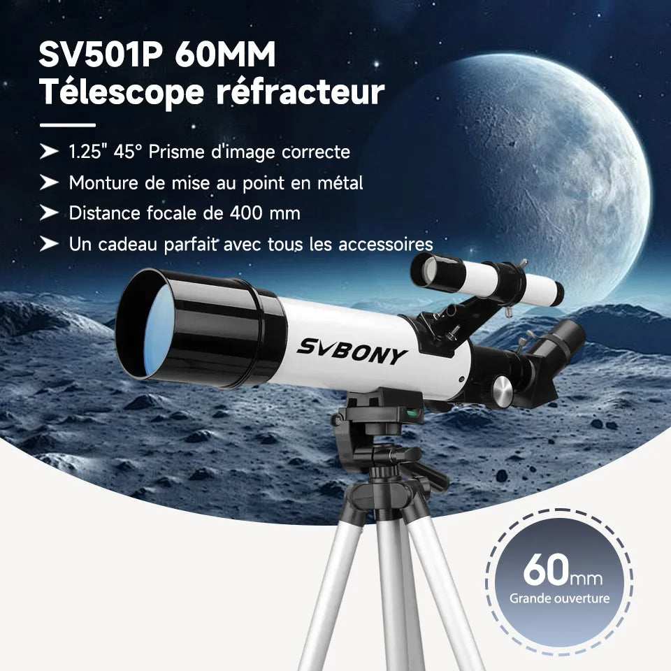 Télescope Astronomique 60/70mm, Débutant & Enfant